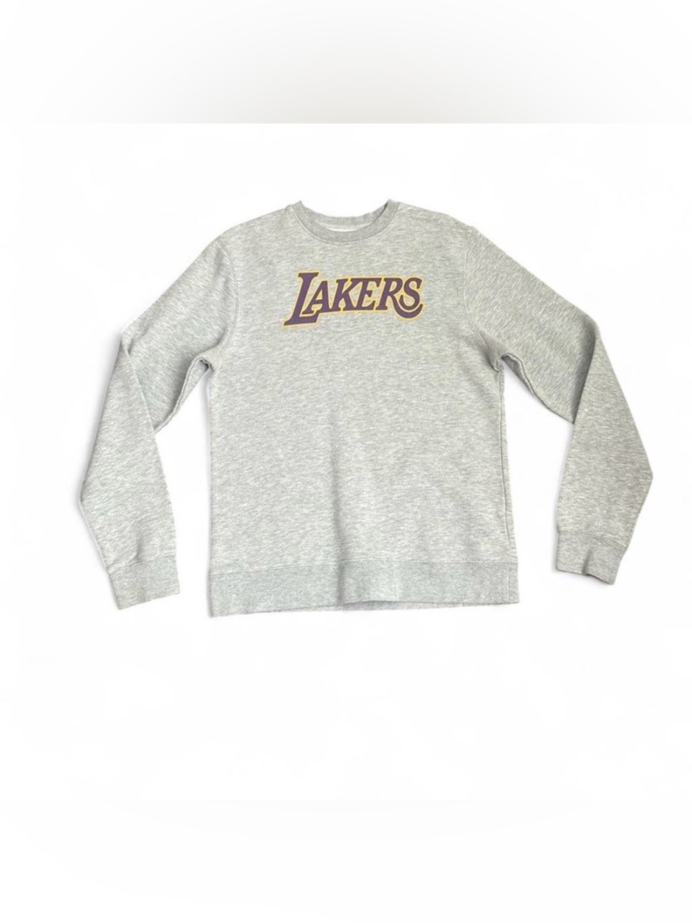 Fanatics Los Angeles Lakers Gray Crewneck with Purple and Gold Logo